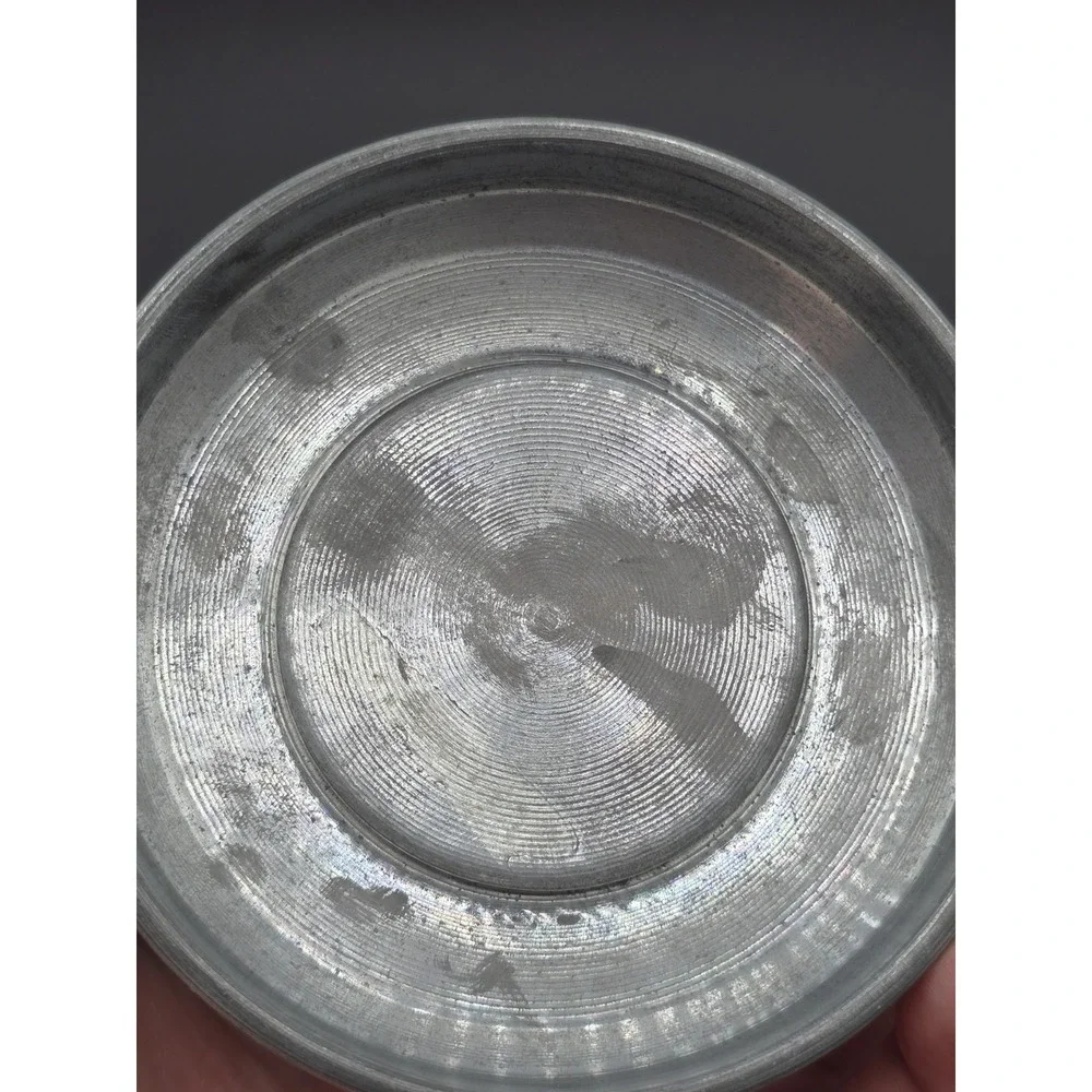 Faust Waltz Vtg Victorian Aluminum‎ Footed Vanity Powder Puff Music Trinket Box